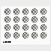 Wooden Checker Pattern Ronde Sticker (Vel)