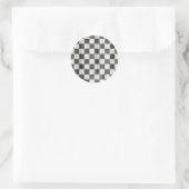 Wooden Checker Pattern Ronde Sticker (Tas)