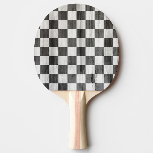 Wooden Checker Pattern Tafeltennisbatje (Voorkant)