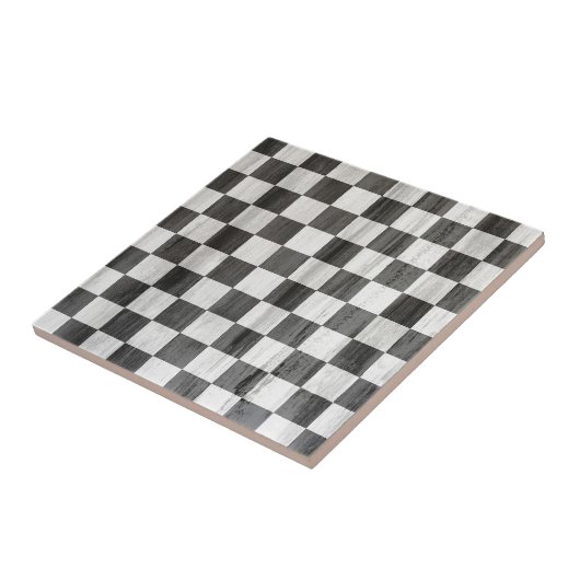 Wooden Checker Pattern Tegeltje (Zijkant)