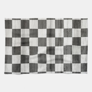 Wooden Checker Pattern Theedoek