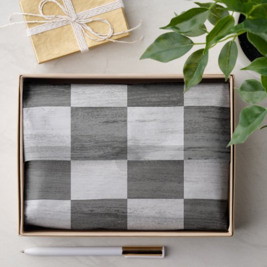 Wooden Checker Pattern Tissuepapier (Geschenk)