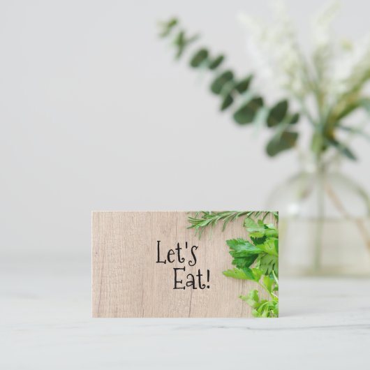 Wooden Chef board Catering Restaurant Visitekaartje (Staand voorkant)