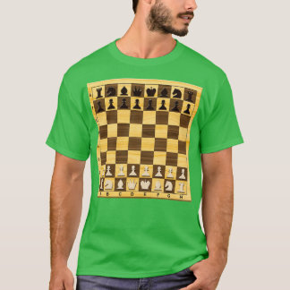 Wooden Chess board with figures T-shirt