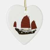 Wooden Chinese brokkenschip Keramisch Ornament (Rechts)