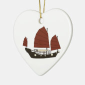 Wooden Chinese brokkenschip Keramisch Ornament (Links)