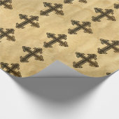 Wooden Christelijk Cross Fleury Rosewood op Maple Cadeaupapier (Hoek)