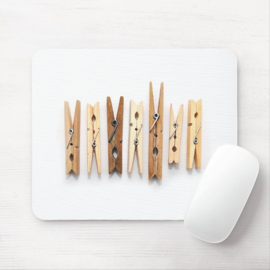 Wooden Clothespins Mousepad Muismat (Met muis)