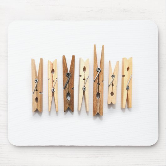 Wooden Clothespins Mousepad Muismat (Voorkant)