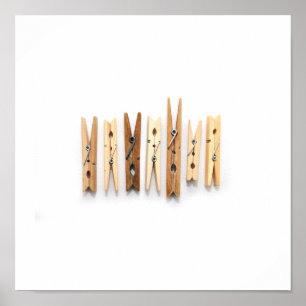 "Wooden Clothespins" Poster