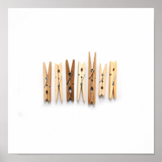 "Wooden Clothespins" Poster