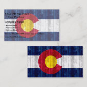 Wooden Coloradan Flag Visitekaartje (Voorkant / Achterkant)