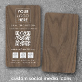 Wooden Connect met ons Social Media QR Code Logo Visitekaartje