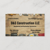 Wooden Construction Company Caution Visitekaartje (Voorkant)
