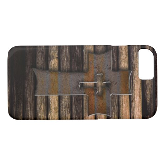 Wooden Cross Case-Mate iPhone Case (Achterkant (Horizontaal))