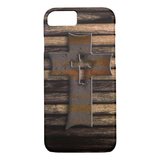 Wooden Cross Case-Mate iPhone Case (Achterkant)