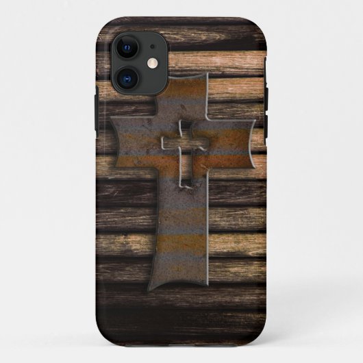 Wooden Cross Case-Mate iPhone Case (Achterkant)