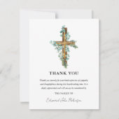Wooden Cross en Eucalyptus Greenery Bedankkaart (Voorkant)