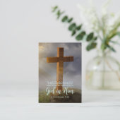 Wooden Cross Scripture Bijbels Bladwijzer Advieskaart (Staand voorkant)