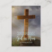 Wooden Cross Scripture Bijbels Bladwijzer Advieskaart (Voorkant)