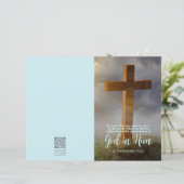 Wooden Cross Scripture Church Bulletin Sjabloon (Staand voorkant)