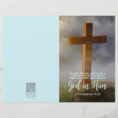 Wooden Cross Scripture Church Bulletin Sjabloon (Voorkant)