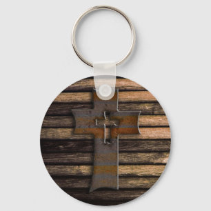 Wooden Cross Sleutelhanger