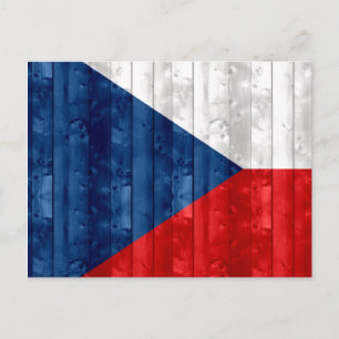 Wooden Czech Flag Briefkaart