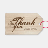 Wooden Dank je Cadeaulabel (Voorkant (Horizontaal))