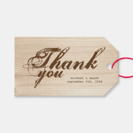 Wooden Dank je Cadeaulabel