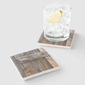 Wooden deur close-up, Californië Stenen Onderzetter (Zijkant)