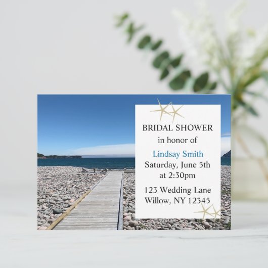 Wooden Dock Ocean Bridal Shower Kaart (Staand voorkant)