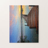 Wooden Dock Seascape in Colorful Sunset Legpuzzel (Verticaal)