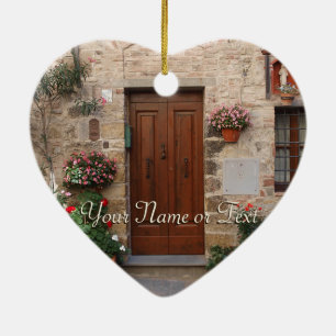 Wooden door Toscane Italië - Gepersonaliseerd Keramisch Ornament