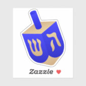 Wooden Dreidel Sticker (Vel)