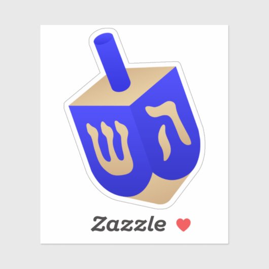 Wooden Dreidel Sticker (Vel)