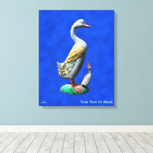 Wooden Ducks, weed Canvas Afdruk (Insitu (Houten vloer))