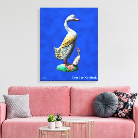 Wooden Ducks, weed Canvas Afdruk (Insitu (Woonkamer))