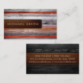  Wooden Elegant Leather Kijk #14 Visitekaartje (Voorkant / Achterkant)