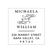 Wooden Elegant Round Return-adres Rubberstempel (Afrduk)