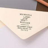 Wooden Elegant Round Return-adres Rubberstempel