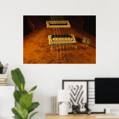Wooden elektrische gitaar poster (Thuiskantoor)