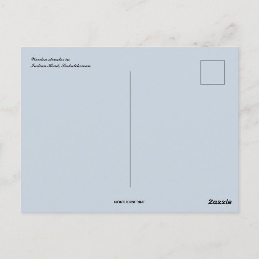 Wooden Elevator in het Indische hoofd Saskatchewan Briefkaart (Achterkant)