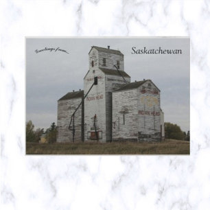 Wooden Elevator in het Indische hoofd Saskatchewan Briefkaart