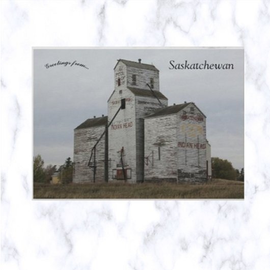 Wooden Elevator in het Indische hoofd Saskatchewan Briefkaart