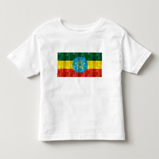 Wooden Ethiopian Flag Kinder Shirts (Voorkant)