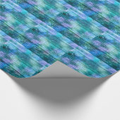 Wooden Fence Graffiti Paars Blue Green Turquoise Cadeaupapier (Hoek)