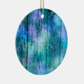 Wooden Fence Graffiti Paars Blue Green Turquoise Keramisch Ornament (Rechts)