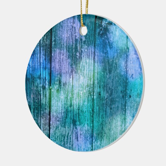 Wooden Fence Graffiti Paars Blue Green Turquoise Keramisch Ornament (Links)