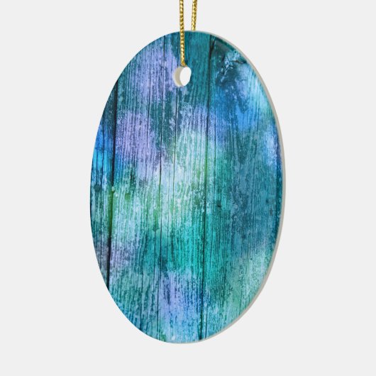 Wooden Fence Graffiti Paars Blue Green Turquoise Keramisch Ornament (Links)